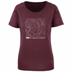 IXS Flow Vrouwen Tech Tee Contour Rozijn -Fiets Bevordering FlowWomenTechTeeContourraisin 2