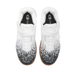 Crankbrothers Stamp Boa Shoe - SILVER COLLECTION LIMITED EDITION -Fiets Bevordering Stamp2 BOA White Black Splatter Top Down 1380x