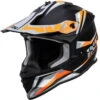 Motorcrosshelm IXS362 2.0 - Zwart Mat-oranje Fluo